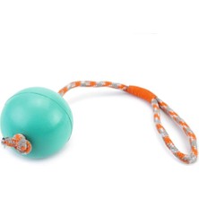 Nacario Beeztees Köpek Oyuncağı, Ipli Dolu Top, Kauçuk, Turkuaz, 30CM