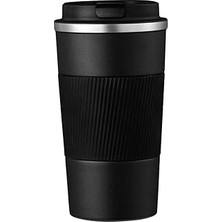Nacario 304 L Kilitli Çelik Mat Siyah 510 ml Kahve Termos Mug CIN405SY