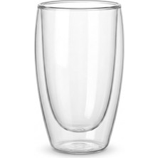 Nacario Borosilikat Cam Bardak, 350 ml Kapasite, Isıya Dayanıklı Yapı, Çift Cidarlı Yalıtım, Ev Ofis Restoran Için Kullanıma Uygun Borosilikat Cam Çay Kahve Espresso Latte Sunum Bardağı