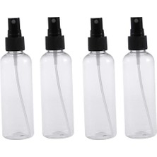 Nacario Healıfty Boş Sprey Şişesi, Makyaj Için, Doldurulabilir Sprey Şişesi, Seyahat Kullanımı (4 Adet 100 ml Şeffaf Şişe, Siyah Sprey Ile)