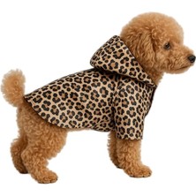 Nacario Kedi ve Köpek Kıyafeti & Elbisesi Yağmurluğu Leopar Baskılı Fileli Yağmurluk Pembe Xs