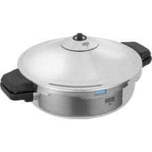 Nacario Kuhn Rıkon Düdüklü Kızartma Tavası/düdüklü Tencere Duromatıc® Otel Yan Saplı Model, 5 Litre/28 Cm, Indüksiyon, Paslanmaz Çelik