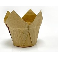 Nacario 50'li Kalın Lale Kapsül Kraft Muffin Kek Kalıbı, Içi Yağlı Kağıt Tulip, Safari Konsept, Cupcake Kağıdı Doğum Günü Parti Dekorasyonu Için
