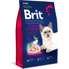 Nacario Brit Premium By Nature Kısırlaştırılmış Kediler Için, Tavuk Etli Kuru Mama, 8 kg