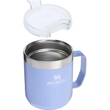 Nacario Stanley Classic Legendary Camp Mug Paslanmaz Çelik Termos Bardak, Ortanca (Hydrangea), 0.35 Litre