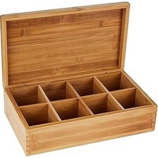 Nacario Lipper International 8 Bölmeli Bambu Ahşap Çay Kutusu, 12-3/8 "x 7-3/8" x 3-3/5"