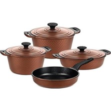 Nacario Oms Triana 7 Parça Granit Döküm Tencere Seti Bronz 3536
