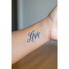Nacario Love Yazı Minimal Yarı Kalıcı Geçici Dövme 1 Ay Kalıcı Yapıştırma Dövme 5x5 cm