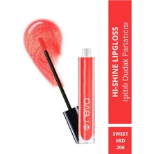 Nacario Reva Sweed Red Işıltılı Dudak Parlatıcısı - Hi-Shine Lip Gloss - No: 206 - Vegan & Temiz Içerik
