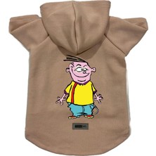 Nacario Kapişonlu Polar Sweatshirt Köpek ve Kedi Kıyafeti & Elbisesi Bej Ed M