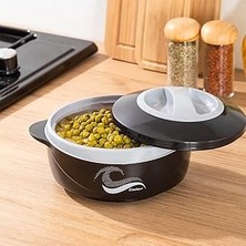 Nacario Porsima 3149 1000 ml Yemek Termosu - Sızdırmaz Kilitlenebilir Kapak Paslanmaz Çelik Sefer Tası - Siyah