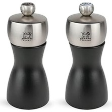 Nacario Peugeot 2/21283 Fidji Karabiber/tuz Değirmeni Ahşap, 5,2 x 5,2 x 12 Cm, Mat Siyah