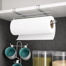 Nacario Alper Banyo Pratik Solo Kağıt Havluluk Krom, Dolap Içi Askılı Kağıt Havlu Tutucu, Delmeden Montajlı Mutfak Rulo Havluluk, Paslanmaya Dayanıklı Metal Tasarım