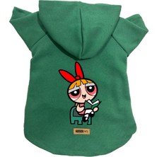 Nacario Kapişonlu Polar Sweatshirt Köpek ve Kedi Kıyafeti & Elbisesi Yeşil Blossom L