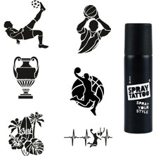 Nacario Sporcu Modelleri Spray Tattoo Geçici Dövme Yapma Seti Sprey Dövme Kiti