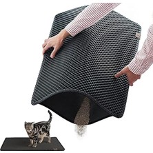 Nacario Busstier Elekli Kedi Tuvalet Önü Paspası, Kedi Kumu Paspası, Evcil Hayvan Hijyenine Özel Tasarım, Kolay Temizlenebilir ve Toz Tutucu