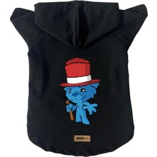 Nacario Kapişonlu Polar Sweatshirt Köpek ve Kedi Kıyafeti & Elbisesi Siyah Bear Xs