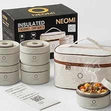 Nacario 4'lü Lunch Box Isı Yalıtımlı Yemek Termosu Seti Paslanmaz Çelik Çantalı 304 Çelik Tse Belgeli