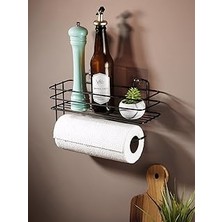 Nacario Sas Haus Yapışkanlı Raflı Kağıt Rulo Havluluk Peçetelik Solo Kağıtlık Banyo Mutfak Düzenleyici Raf Siyah Shr Siyah 25 x 15