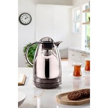 Nacario Ews 1.5 Lt Isı Yalıtımlı Çay ve Soğuk Su Termosu Füme (12 Saat Sıcak Tutar& Içi Camdır)