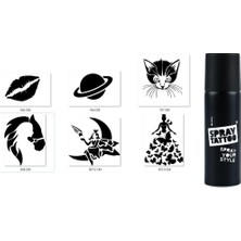 Nacario Rüya Modelleri Spray Tattoo Geçici Siyah Sprey Dövme Seti