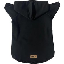 Nacario Kapişonlu Sweatshirt Köpek ve Kedi Kıyafeti & Elbisesi - Düz Siyah Xl Beden