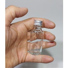 Nacario 20 cc Kolonya,parfüm Şişesi Hediyelik 3 Adet Çok Amaçlı Tıpalı ve Silver Gümüş Kapaklı Cam Boş Şişe 8697431774365