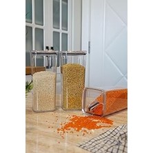 Nacario Evle Pratik Kapak Saklama Kabı 3 x 1,2 L, Çok Renkli