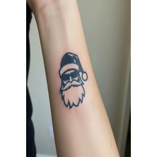 Nacario Noel Baba Minimal Yarı Kalıcı Geçici Dövme 1 Ay Kalıcı Yapıştırma Dövme 5x5 cm
