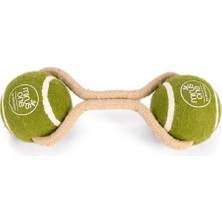 Nacario Beeztees Köpek Oyuncağı, Ipli Iki Tenis Topu, Kauçuk, Gri/kahverengi, 21CM, Top 6,3cm