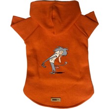 Nacario Kapişonlu Polar Sweatshirt Köpek ve Kedi Kıyafeti & Elbisesi Turuncu IR005 L