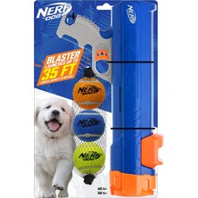 Nacario Nerf Dog 30 cm Blaster W/o Ball Clip 3 5 cm Squeak Tenis Topları - Opak Mavi/turuncu/gri ve Turuncu ve Mavi ve Yeşil