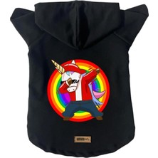 Nacario Kapişonlu Polar Sweatshirt Köpek ve Kedi Kıyafeti & Elbisesi Siyah Yeni Unicorn Xl