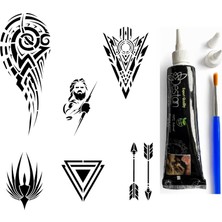 Nacario Tribal Hint Kınası ile Geçici Dövme Yapma Seti Fırça Hediyeli