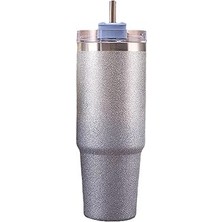 Nacario 304 L Çelik Mavi Işıltılı 890 ml Pipetli Soğuk Sıcak El Termos CIN940MV
