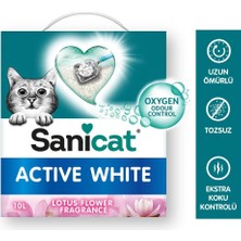 Nacario Sanicat Active White Lotus Çiçeği Topaklanan Kedi Kumu 10L