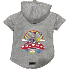 Nacario Kapişonlu Polar Sweatshirt Köpek ve Kedi Kıyafeti & Elbisesi Gri City 30 Xs
