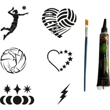 Nacario Voleybol Aşkı Tüp Kına ve Fırça Hediyeli Tattoo Geçici Dövme Seti