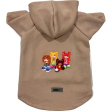 Nacario Kapişonlu Polar Sweatshirt Köpek ve Kedi Kıyafeti & Elbisesi Bej CANDO003 Xl