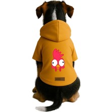 Nacario Baskılı Içi Polarlı Köpek ve Kedi Kıyafeti & Elbisesi - Sarı Renk Kapüşonlu Hoodie B046D 5xl