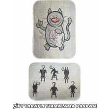 Nacario Çift Taraflı Tırmalama Paspası 90X60 Yaramaz Kedi x Beş Kedi