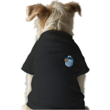 Nacario Kedi ve Köpek Kıyafeti & Elbisesi Siyah Sweatshirt Kurabiye Cep M