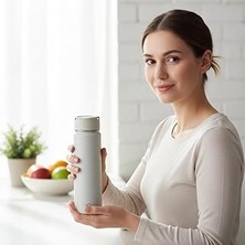 Nacario Deconox 650 ml Paslanmaz Çelik Termos Matara - 4 Renk (Krem, Yeşil, Siyah, Mavi) - Sıcak ve Soğuk Tutan Sporcu Suluk ve Ofis Şişesi (Krem)