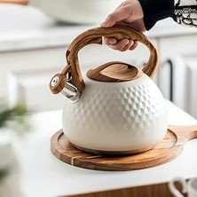 Nacario Valkyrie Modern Tasarım Düdüklü Kettle 3l Paslanmaz Çelik Ergonomik Su Isıtıcı Çaydanlık Islıklı