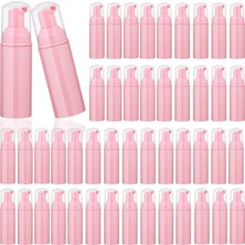 Nacario 50 Adet 2 Oz/60 ml Köpük Pompa Şişesi Kirpik Şampuan Şişeleri Seyahat Köpük Pompa Şişesi Boş Pembe Plastik Doldurulabilir Mini Sabunluk El Dezenfektanı Sıvısı Için (Pembe)