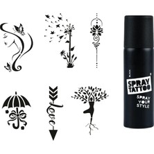 Nacario Zarif Kadın Spray Tattoo Geçici Dövme Seti Dark Sprey Dövme Kiti