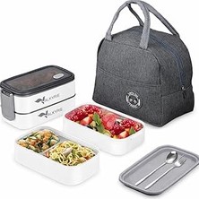 Nacario Valkyrie 1350 ml Termal Yemek Kabı Seti – Çelik Bölmeli Sızdırmaz Lunch Box + Isı Yalıtımlı Çanta