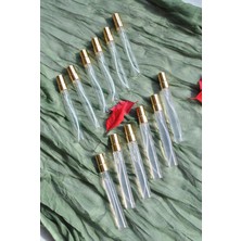 Nacario 12 Adet 10 ml Boş Cam Parfüm Şişesi Gold Kalem Şişesi Tüp Sprey Şişe Taşınabilir Cep Çantalık Doldurulabilir