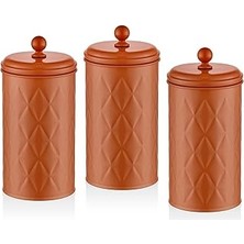 Nacario The Mia Prizma Çay Şeker Kahve Kavanozu Terracota 1,20 Lt