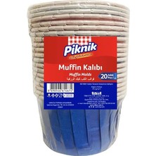 Nacario Piknik Renkli Muffin Kalıbı 20'li Yeni